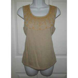 CHARTER CLUB Beaded Knit Top - M